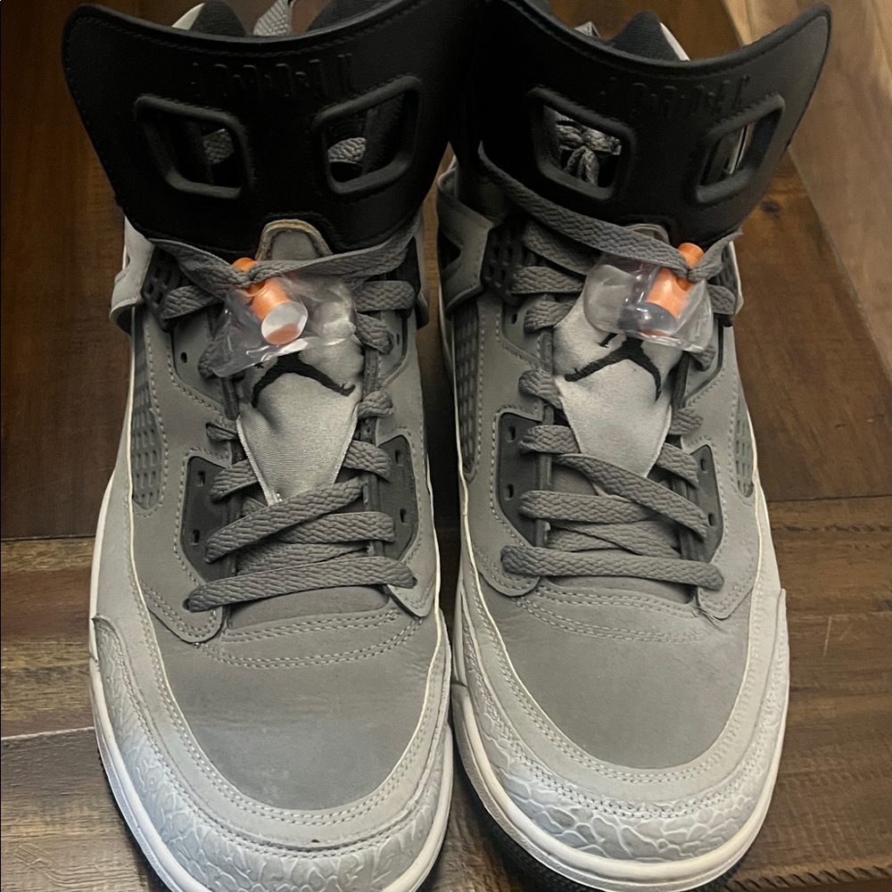 Jordan Gray and Black High-Top Sneakers